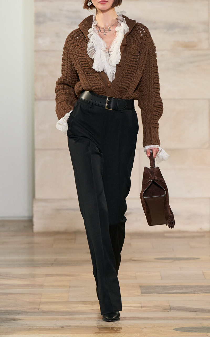 Ralph Lauren Chunky-Knit Cashmere Cardigan brown outlook