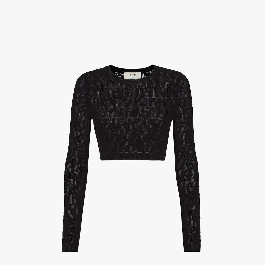 Black viscose jumper - 1