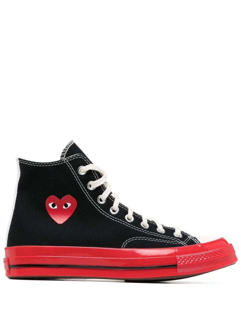 CONVERSE HIGH 'CHUCK TAYLOR' SNEAKER RED SOLE - BLACK - 1