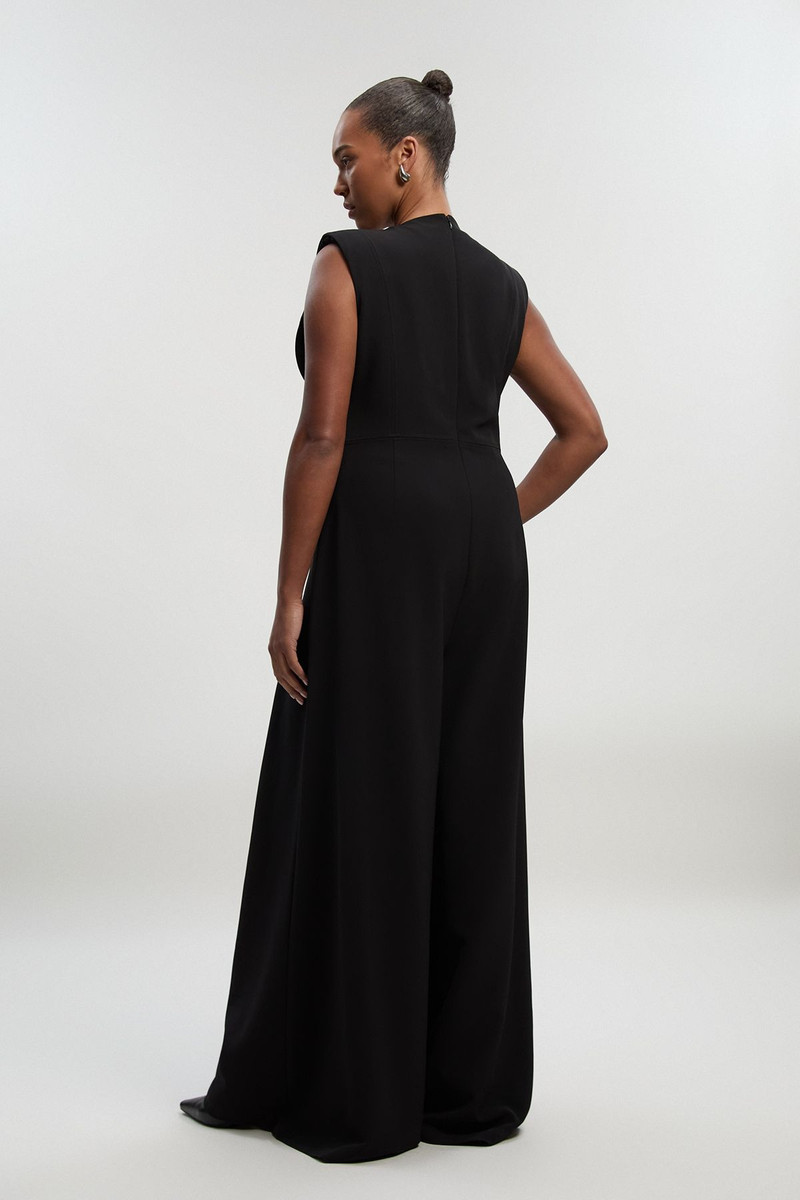 Plus Size Tailored Drape Wide Leg Jumpsuit 5