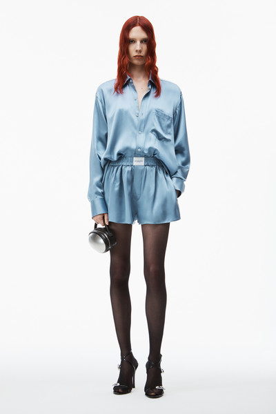 Alexander Wang logo detailed button up boxer short romper in silk outlook