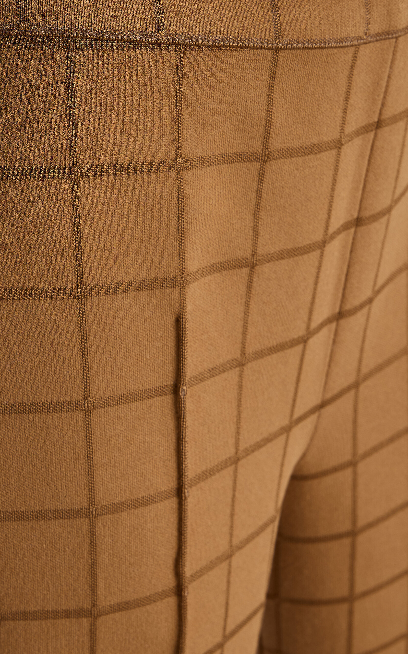 Windowpane Knit Kick Pants tan - 5