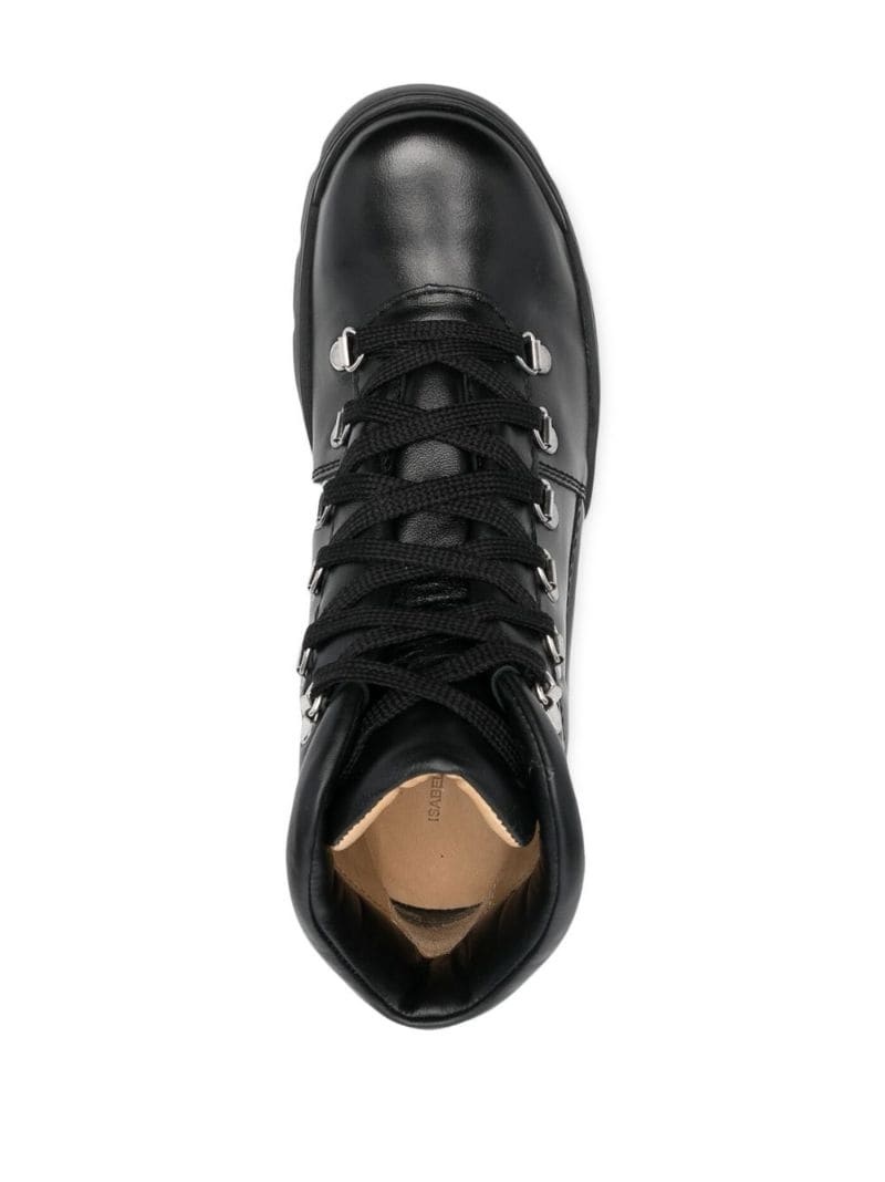 lace-up leather boots - 4