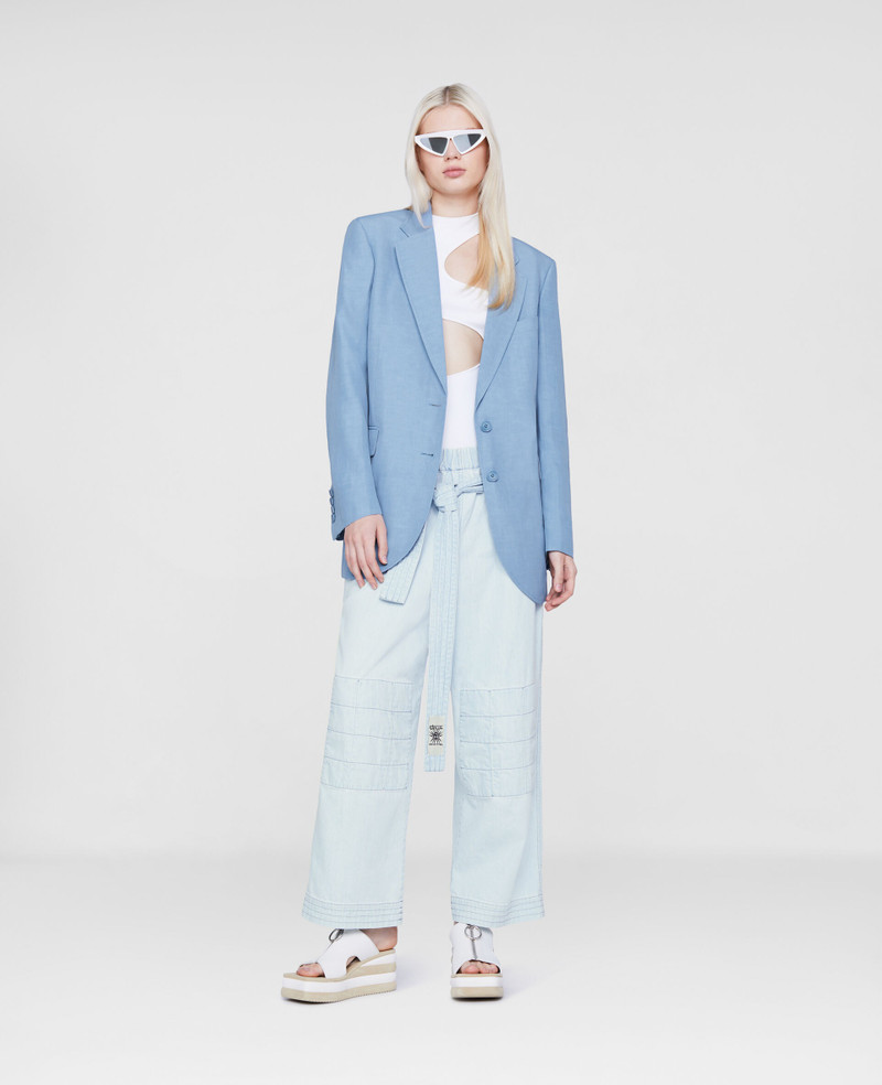 Stella McCartney Belted Cotton Denim Pants outlook