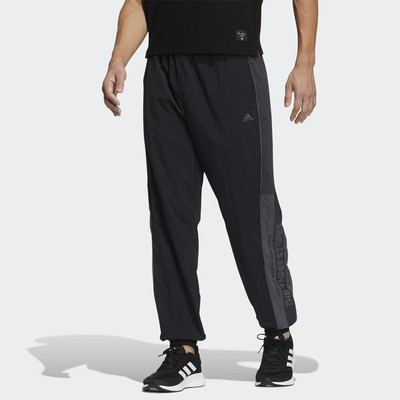 adidas Men's adidas Wrd Wov Pnt Lacing Elastic Waistband Casual Sports Pants/Trousers/Joggers Black HD0073 outlook