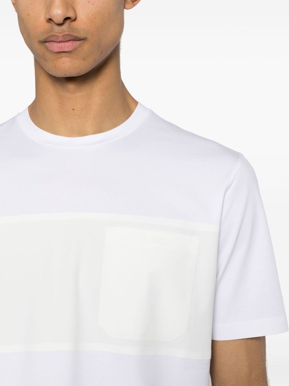 logo-debossed scuba T-shirt - 5