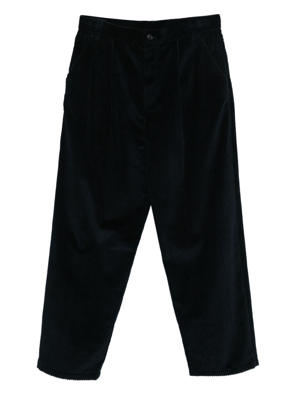 pleat-detail corduroy trousers - 1
