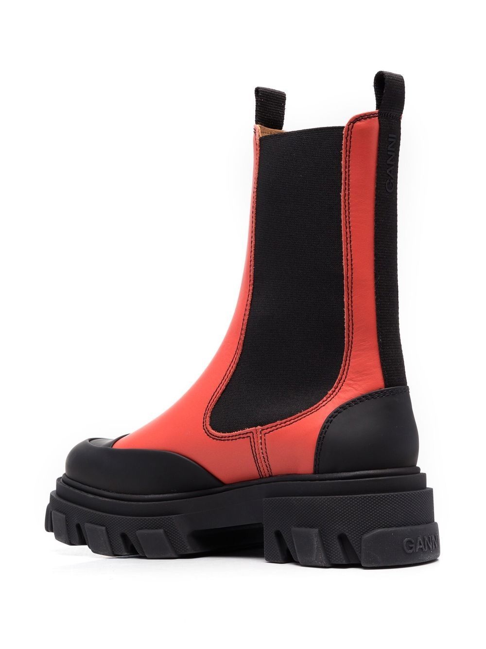 tall two-tone leather boots - 3