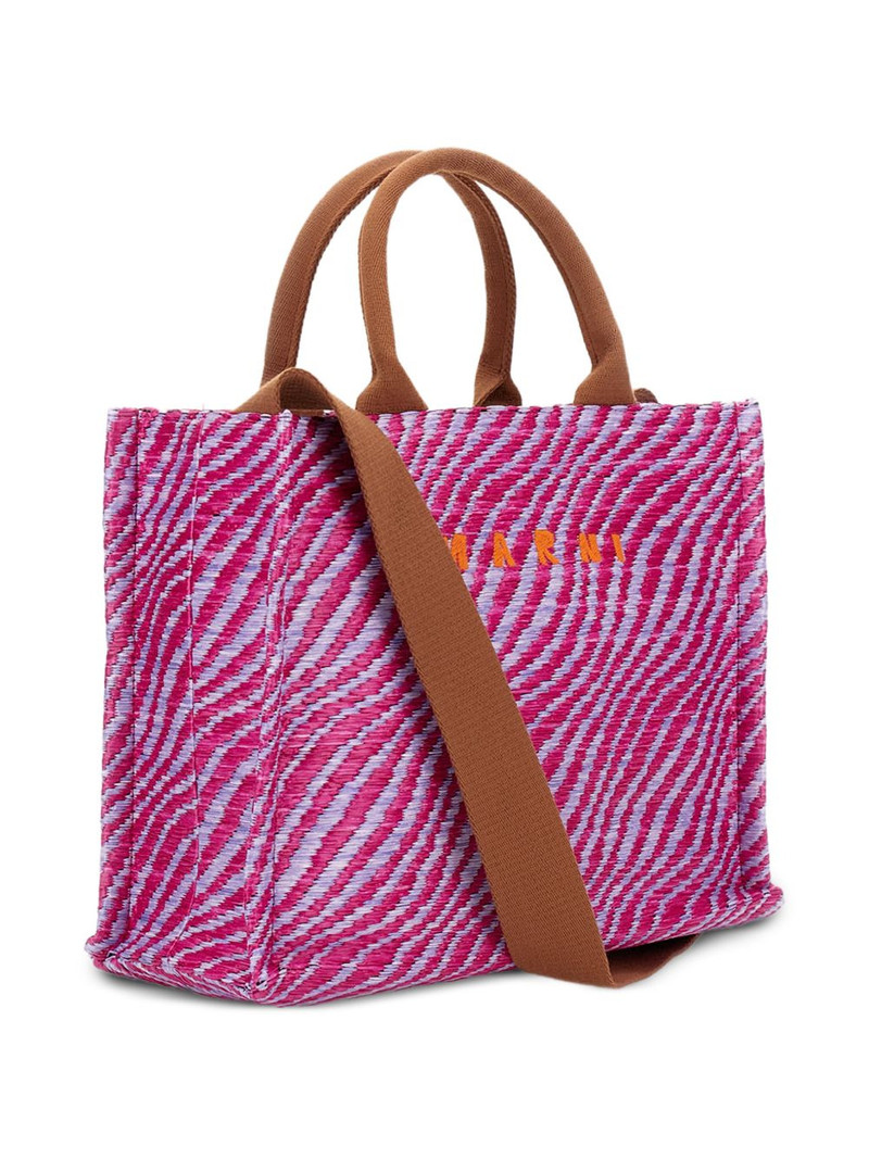 Marni small top-handles wave-print tote bag outlook