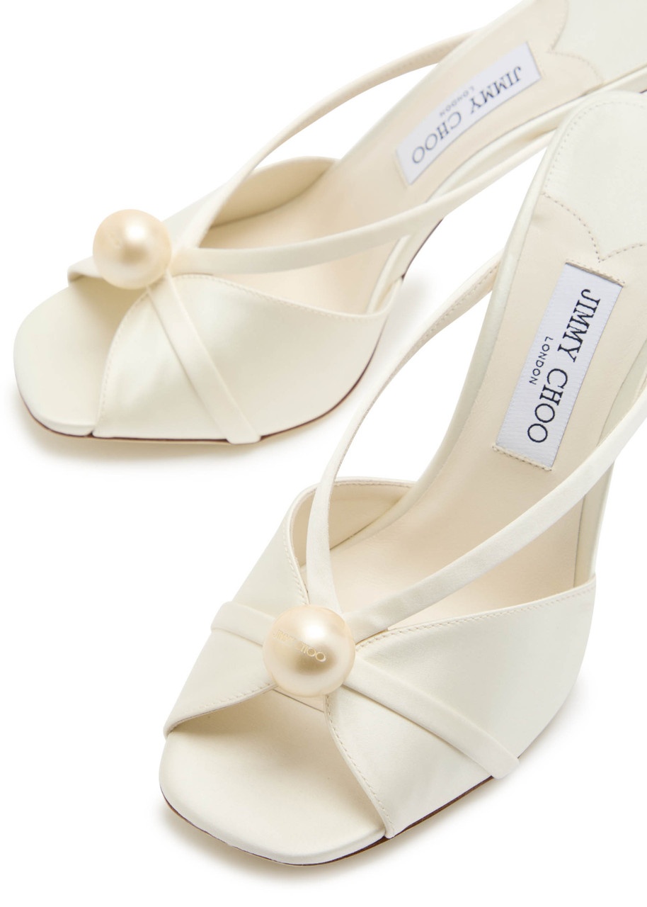Jimmy Choo Siva 95 Embellished Satin Sandals - 3