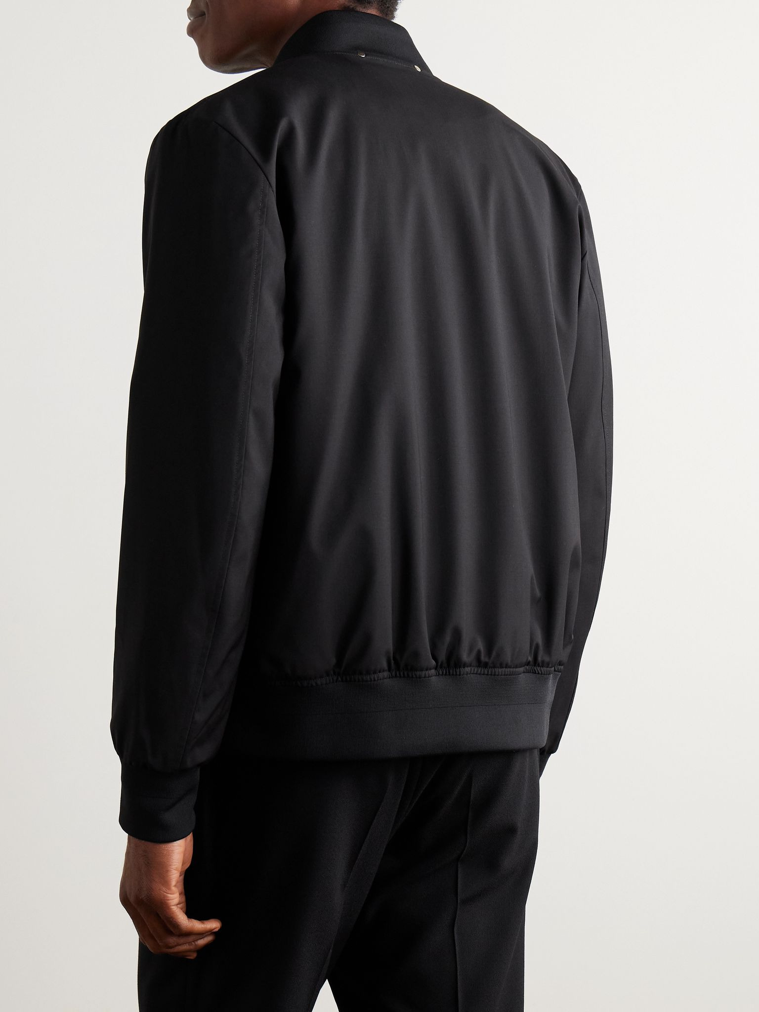 Wool-Twill Bomber Jacket Black - 3