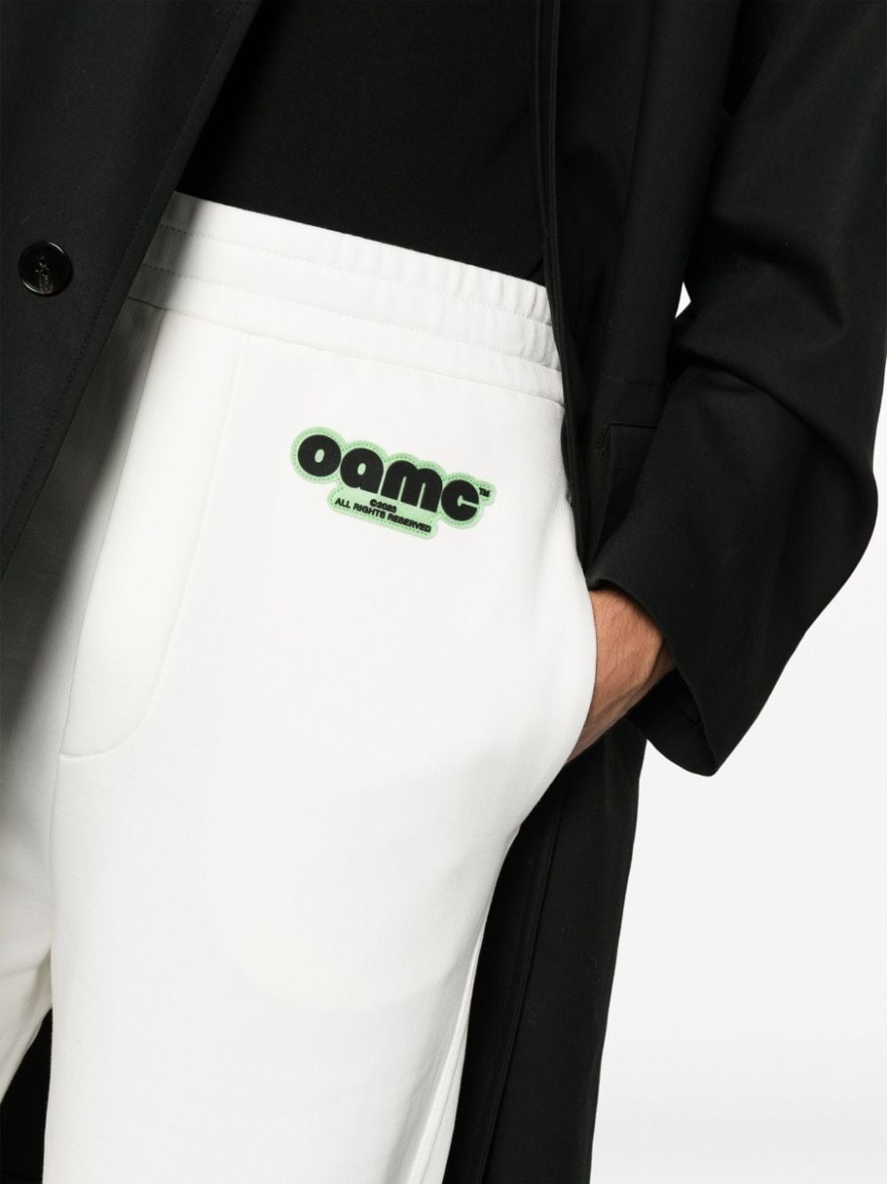 logo-patch cotton track pants - 7