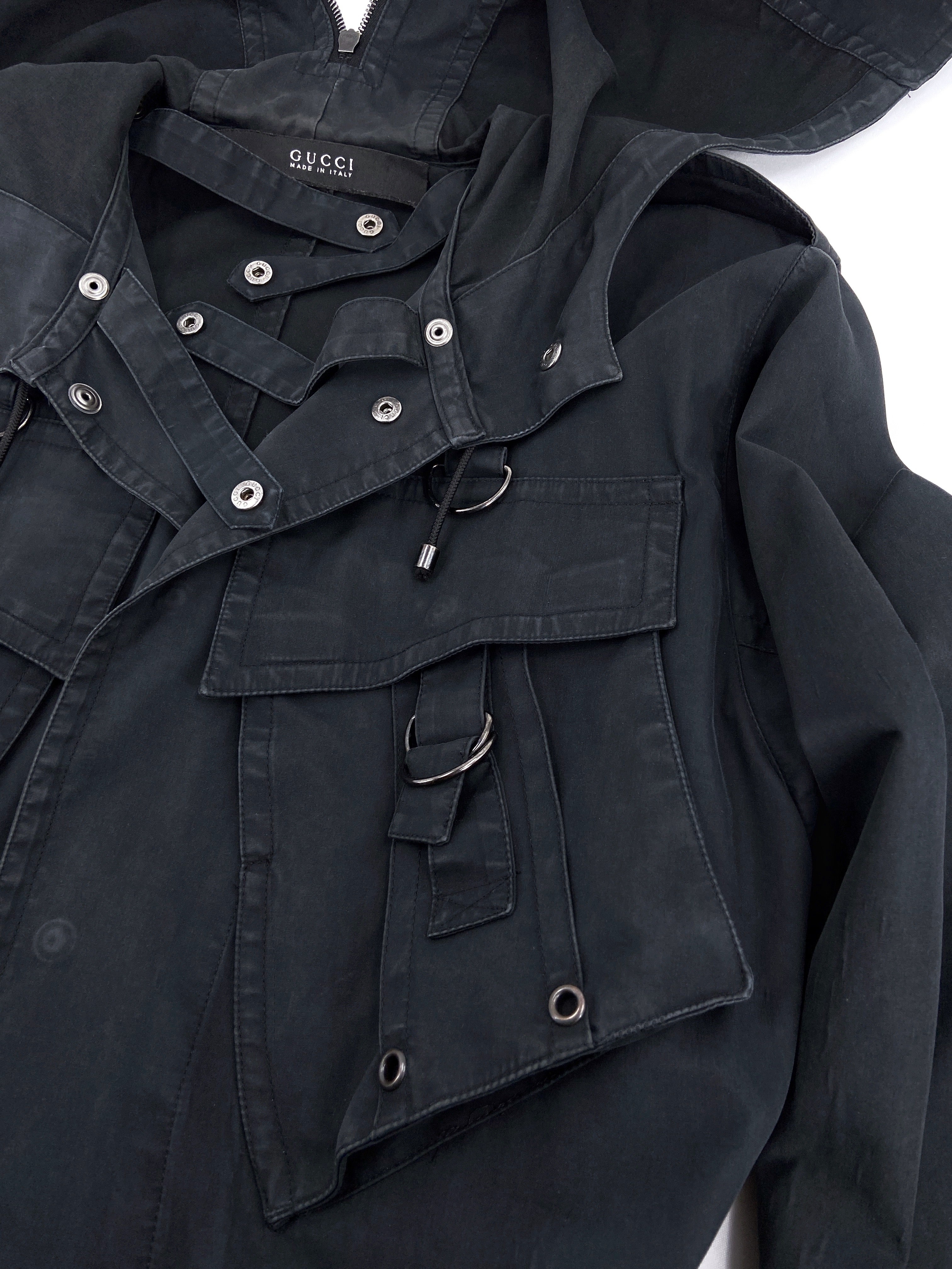 Gucci Spring 2002 Tom Ford Men’s Technical Military N-2B Navy Parka Coat Jacket 48 - 17