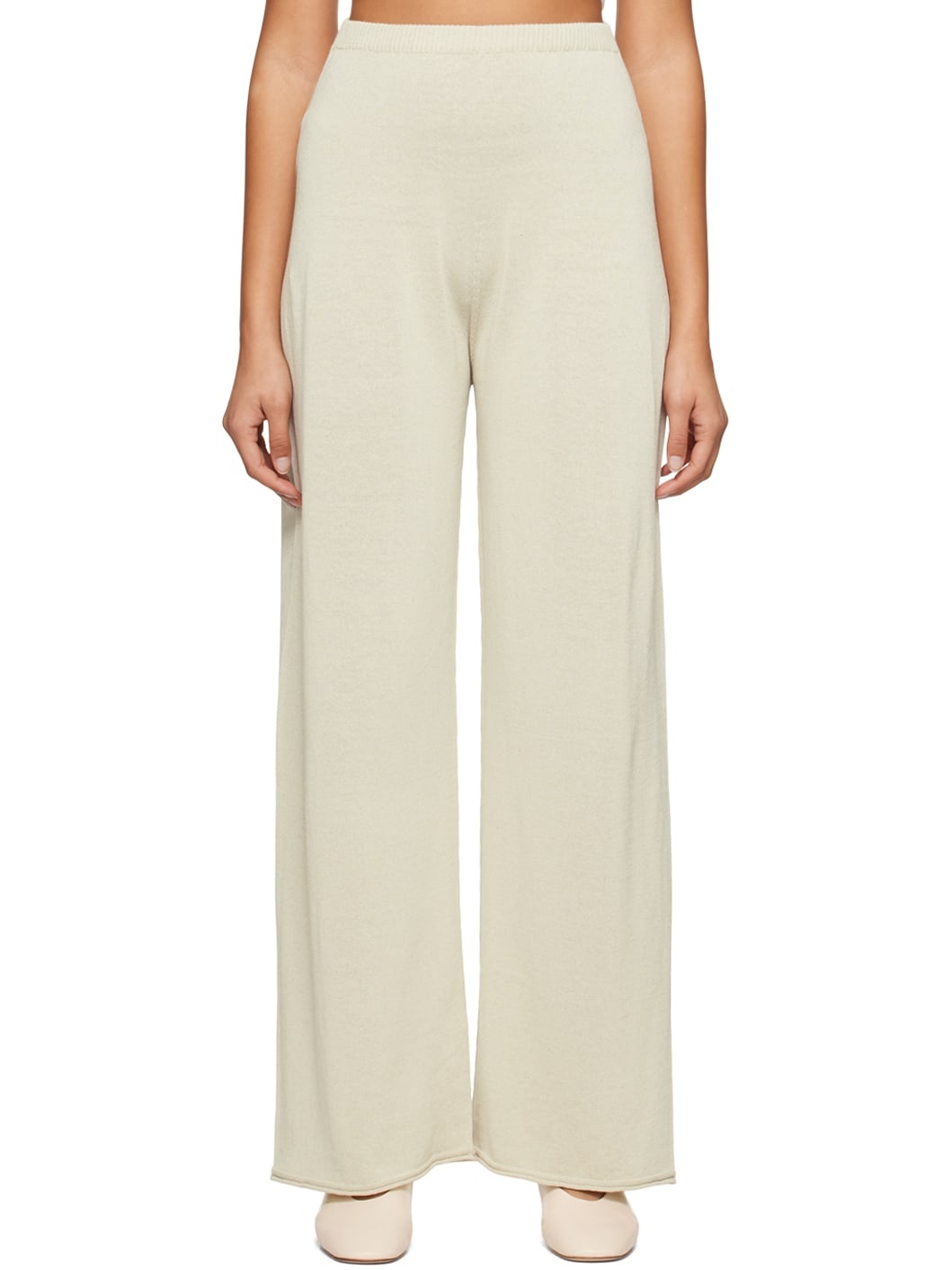 Beige Semi-Sheer Lounge Pants - 1