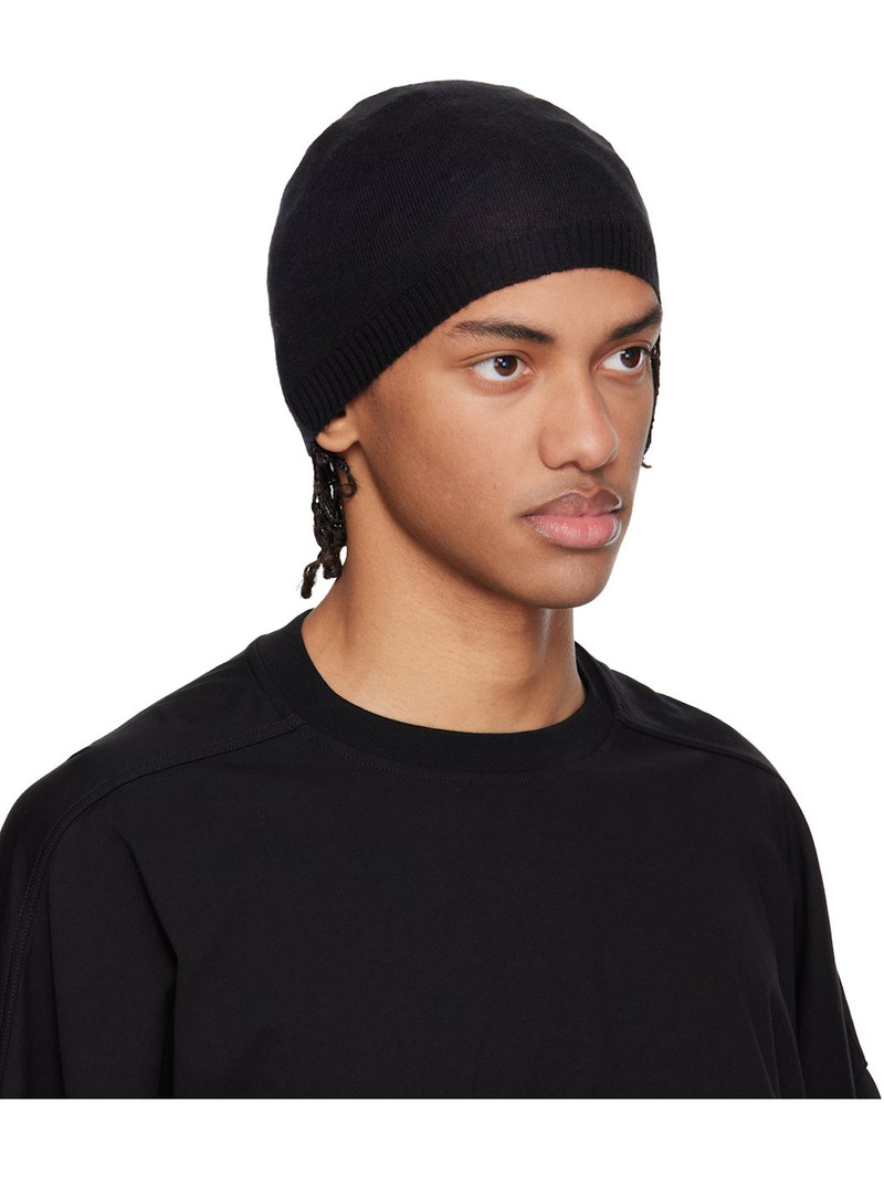 Rick Owens Black Temple Rasato Knit Beanie outlook