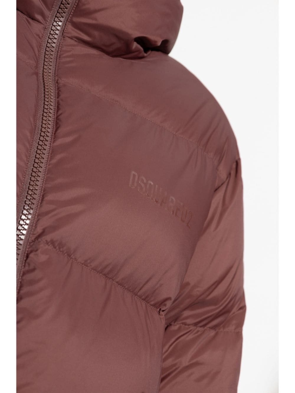 logo-print padded coat - 5
