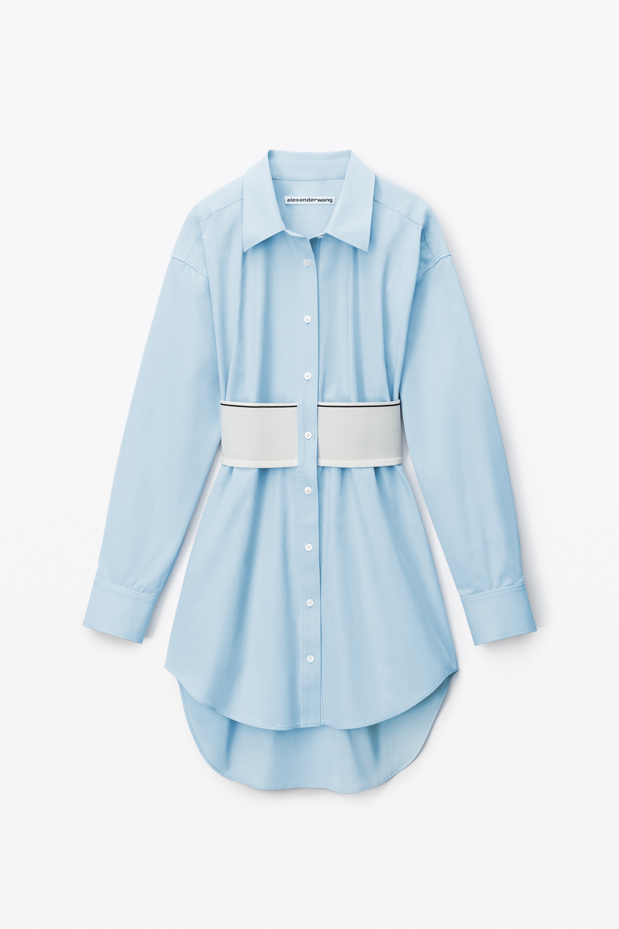 LOGO SHIRT DRESS IN FINE COTTON SHIRTING - 1