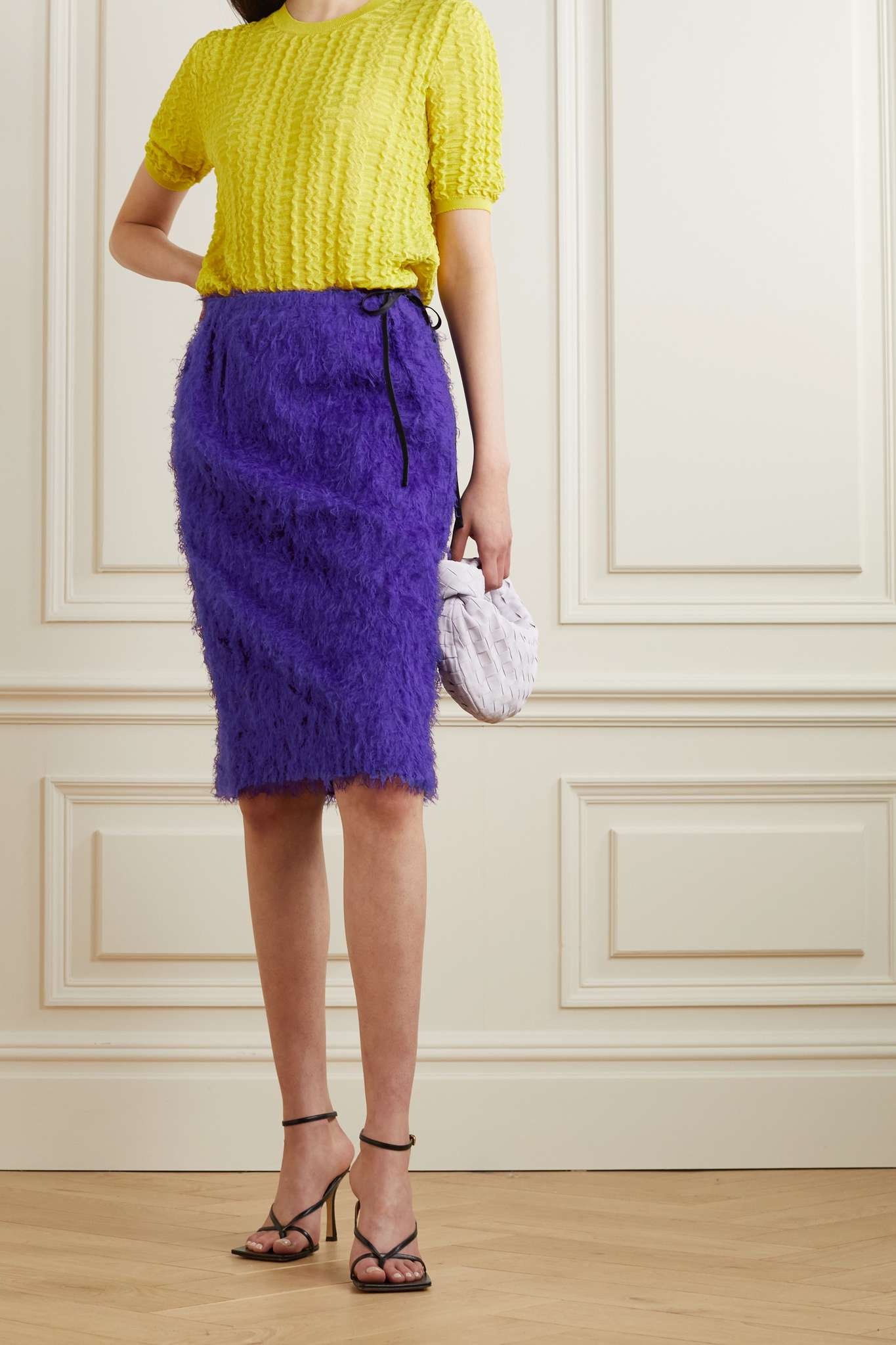 Fringed crepe skirt - 2