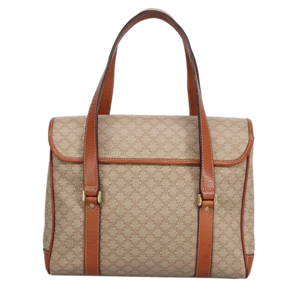 CELINE Macadam Canvas Hand Bag Beige Gold - 2