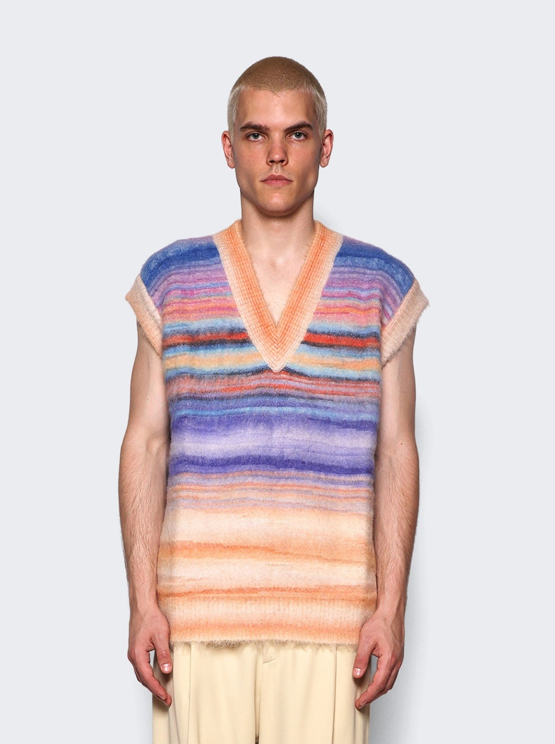 Space Dyed Mohair Vest Orange and Blue 3