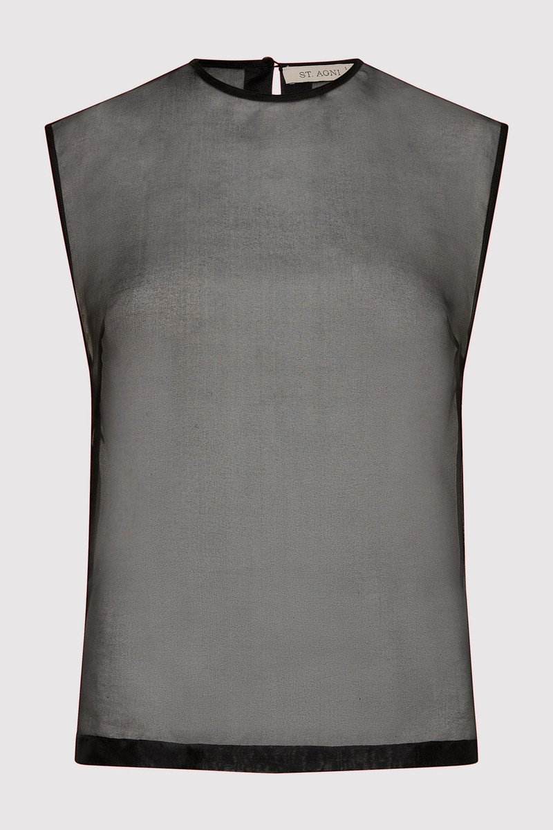Sheer Organza Top - Black 1