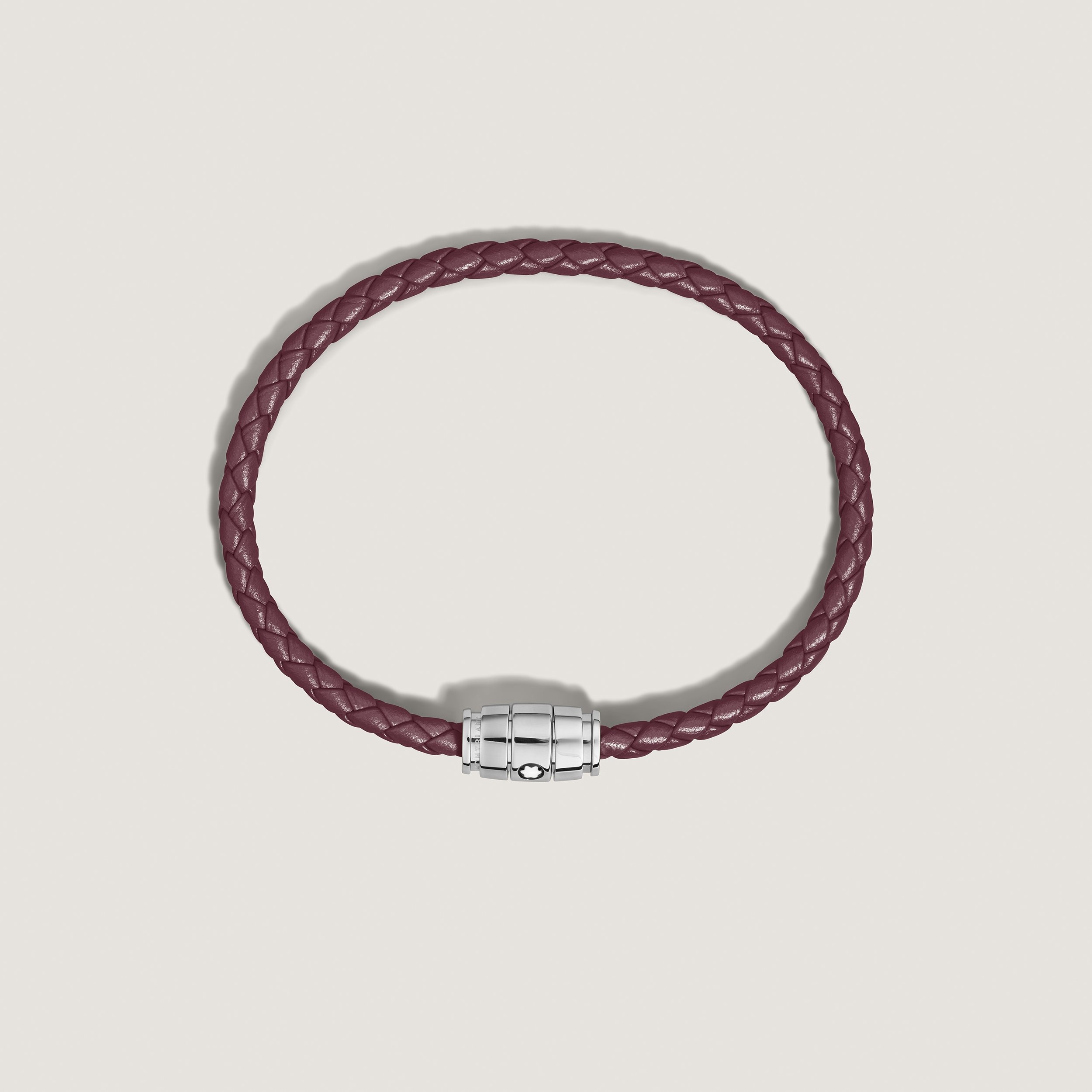 Bracelet Steel 3 Rings Meisterstück Collection in Cassis Leather 4