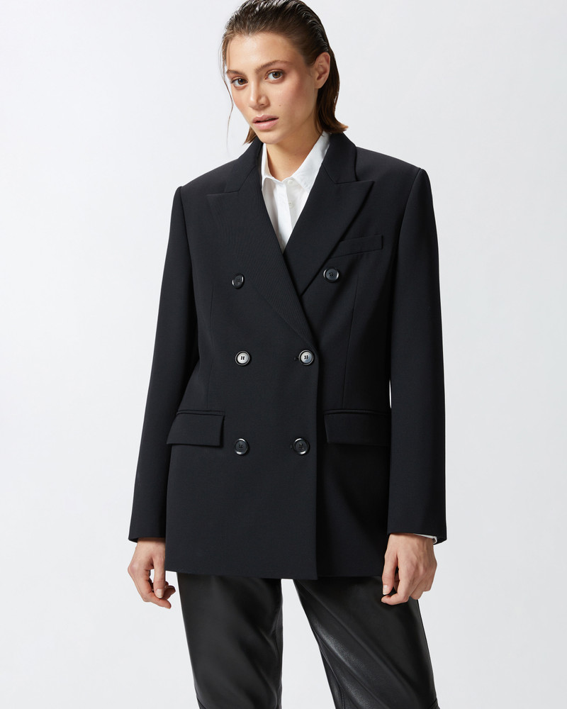 PINKO OVERSIZED DOUBLE-BREASTED WOOL-BLEND TWILL BLAZER outlook