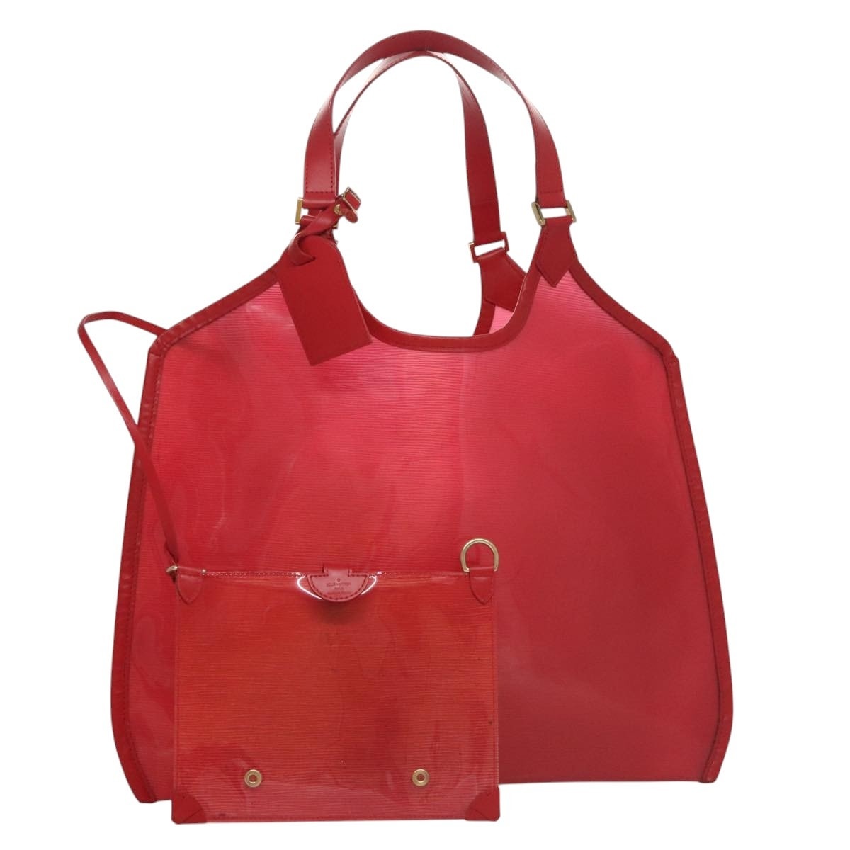 LOUIS VUITTON Epi Plage Via Hand Bag Vinyl Red Grenadine M92152 - 1