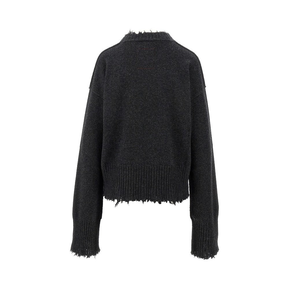 DISTRESSED CASHMERE SWEATER - 3