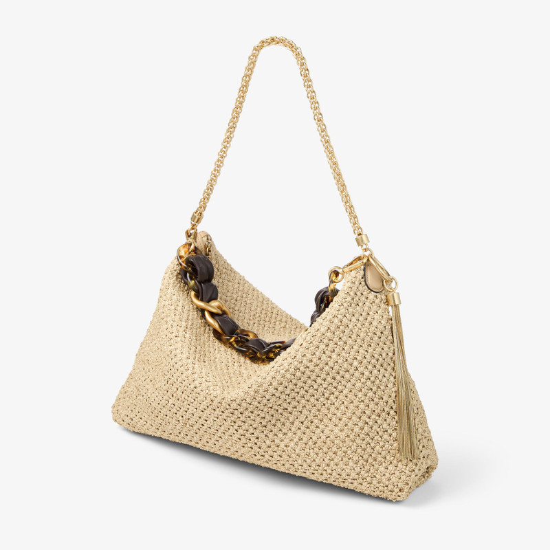 JIMMY CHOO Callie Maxi
Natural and Coffee Raffia Shoulder Bag with Detachable Woven Nappa Leather Strap outlook