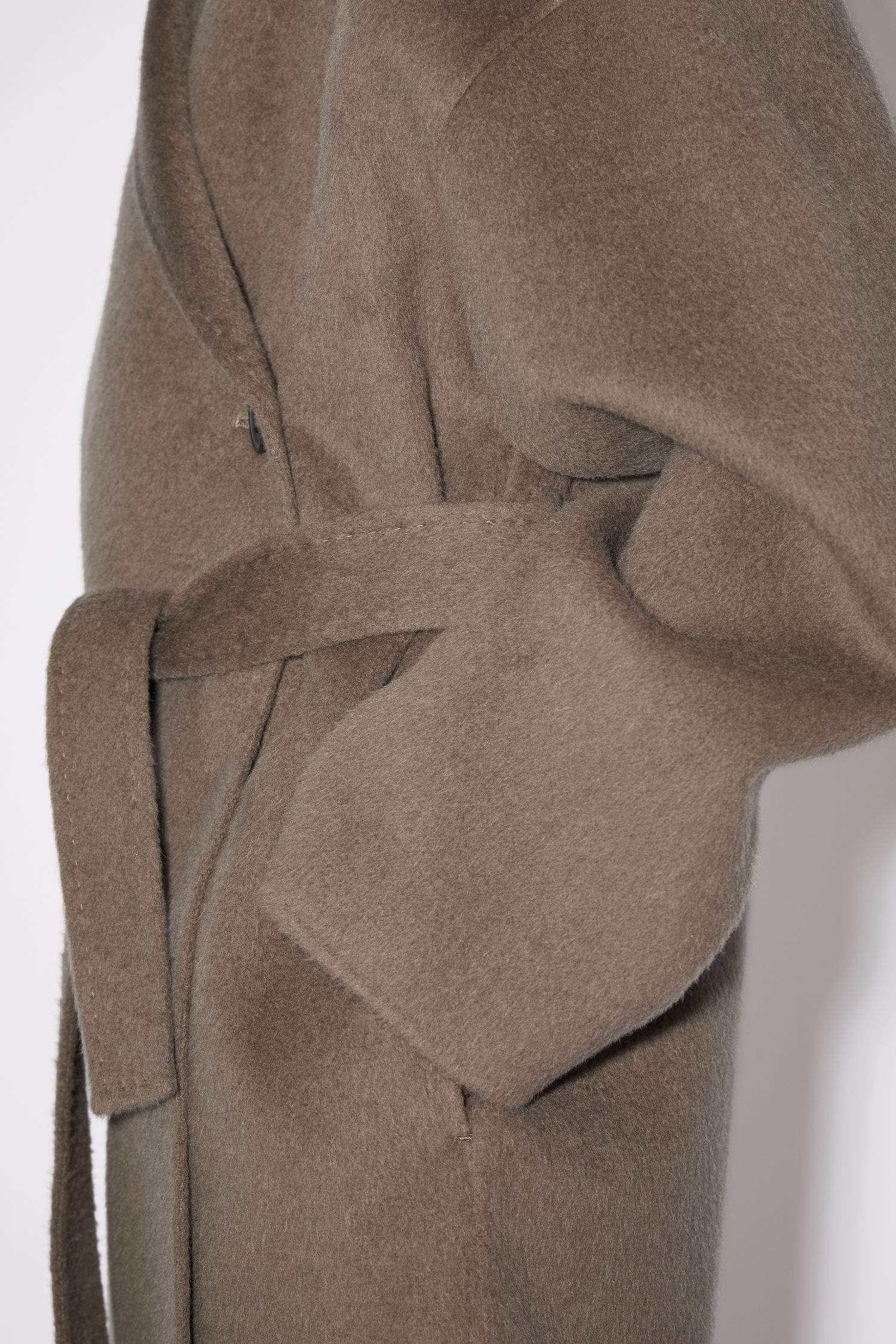 Belted wool coat - Fox grey - 7