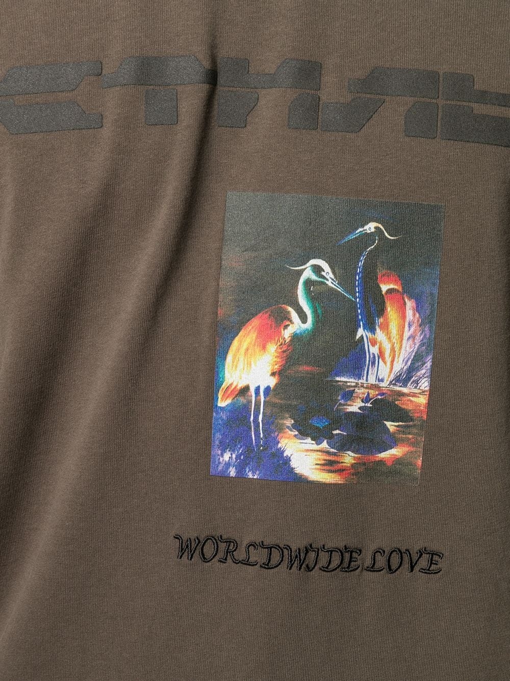 swan-print logo T-shirt - 5