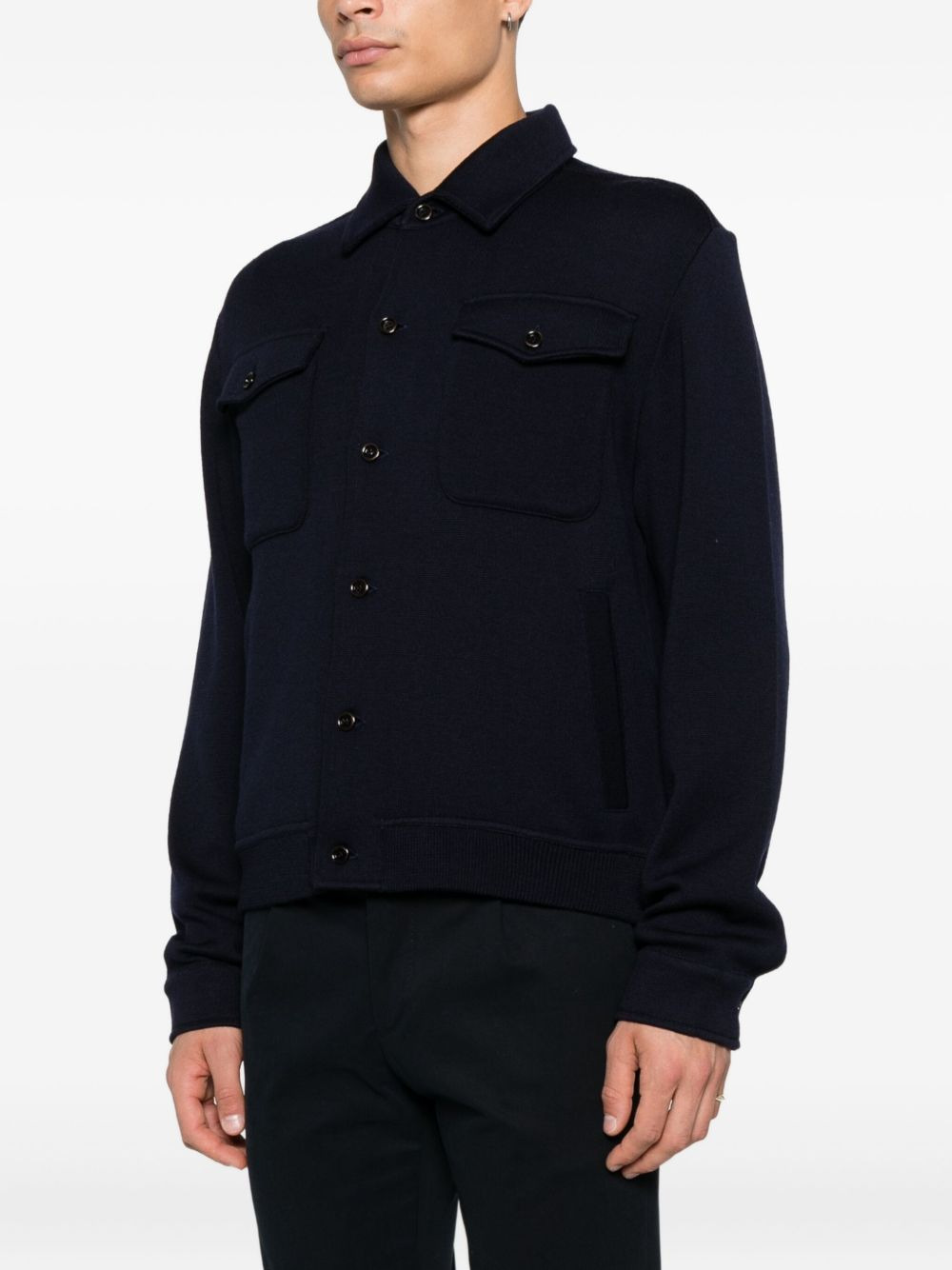 buttoned flap-pocket jacket - 3