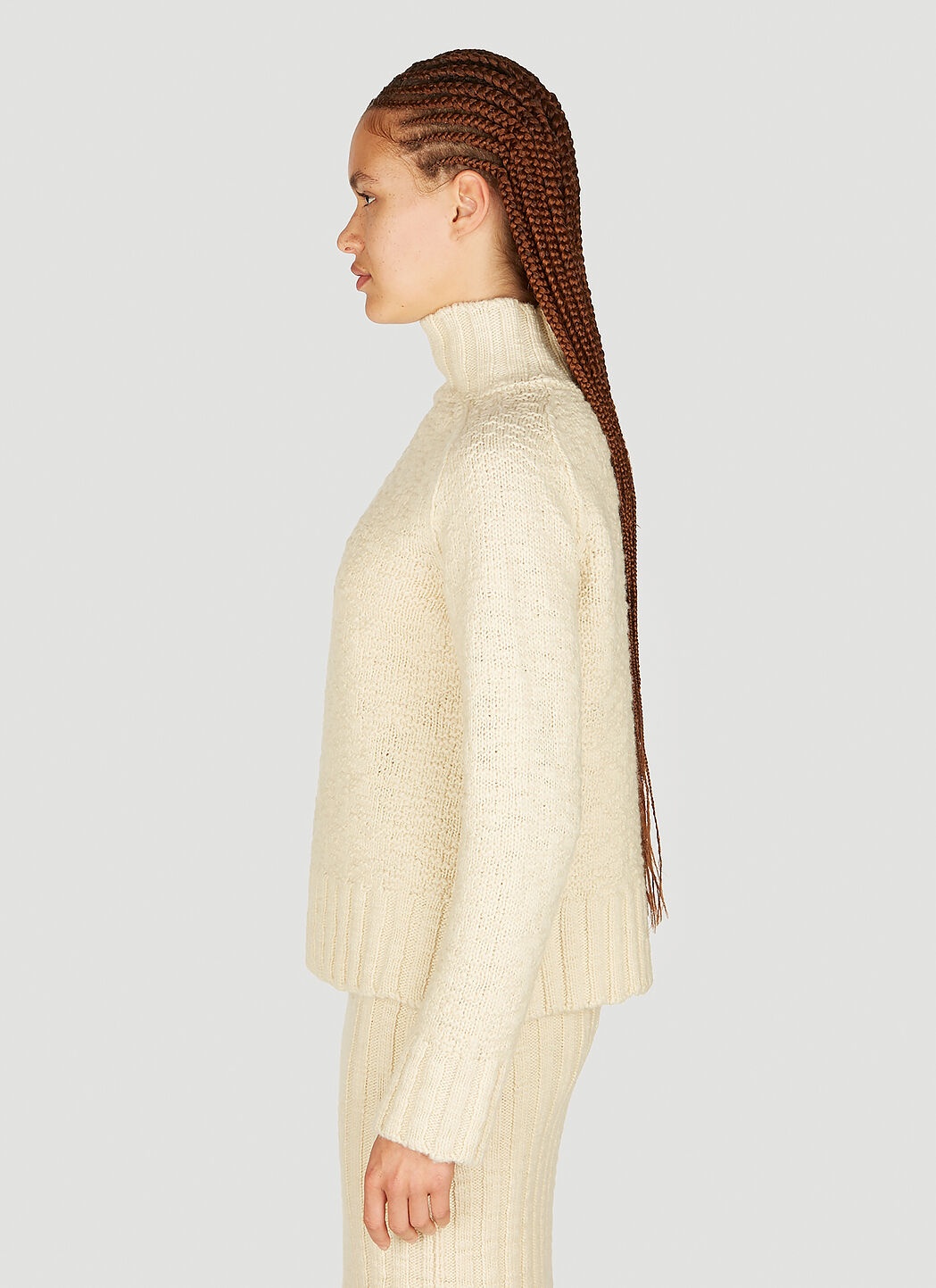 High neck Textured Knit Sweater - 3