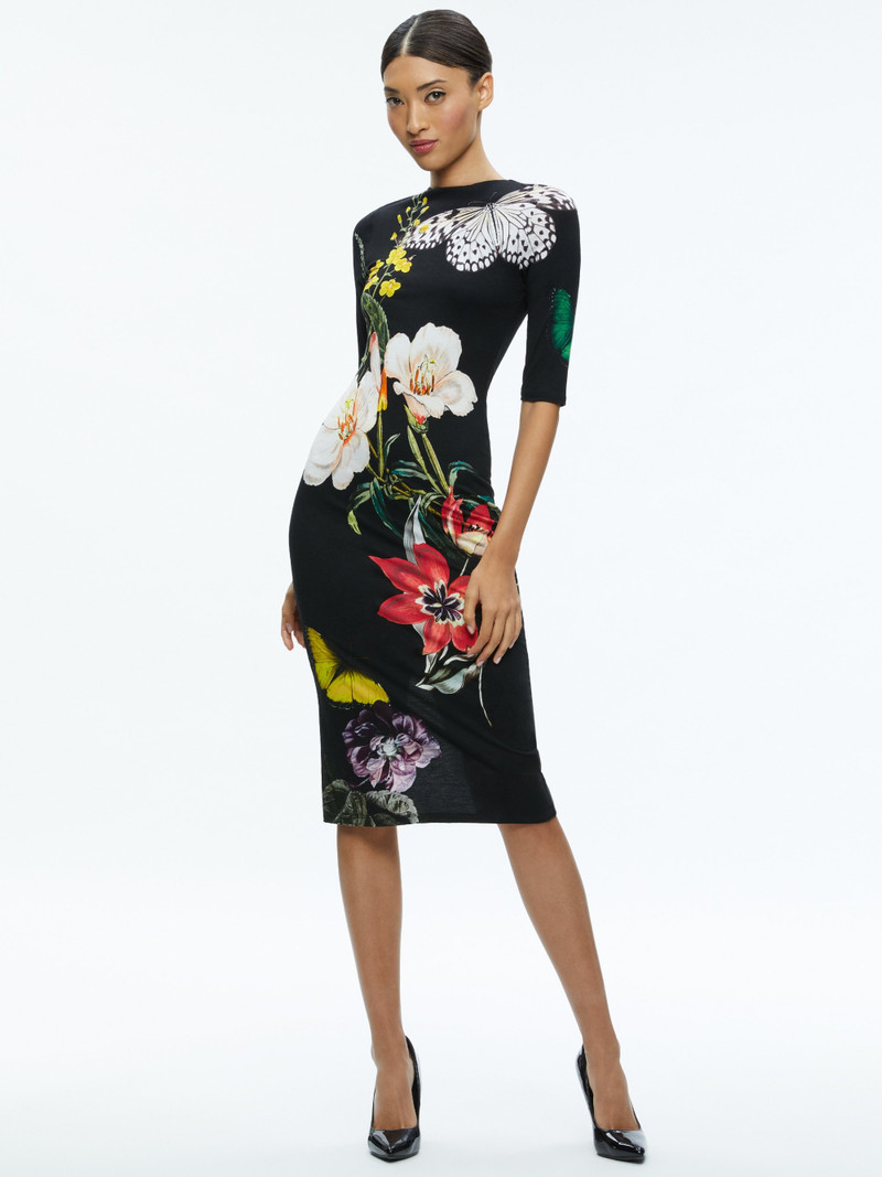 DELORA FLORAL CREWNECK MIDI DRESS 5