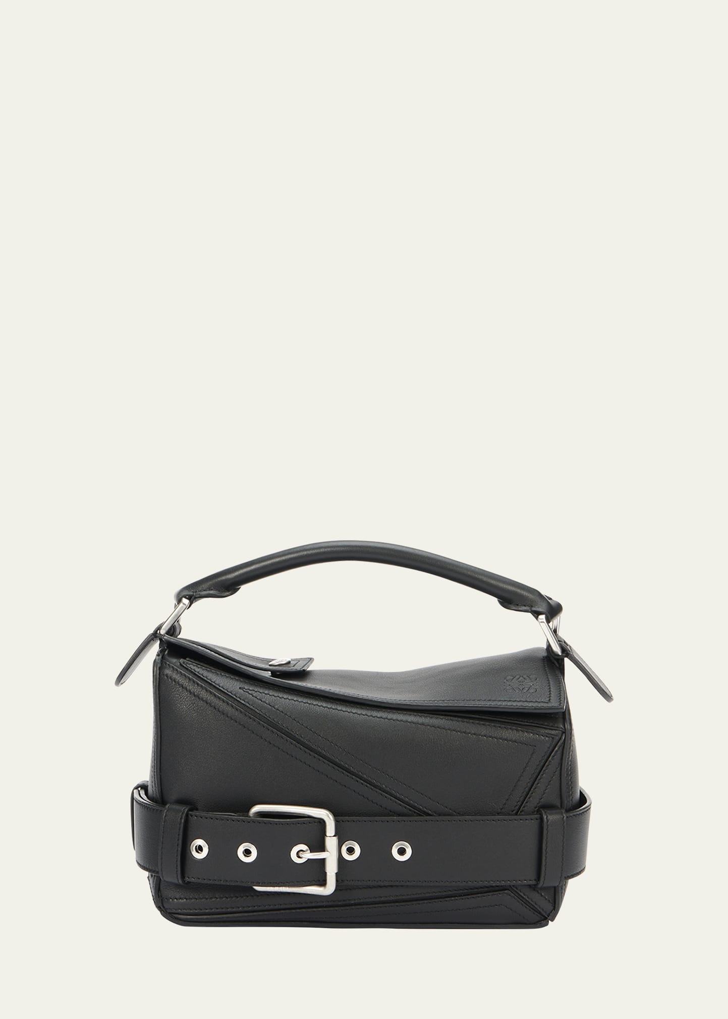 Puzzle Biker Top-Handle Bag in Shiny Leather - 1