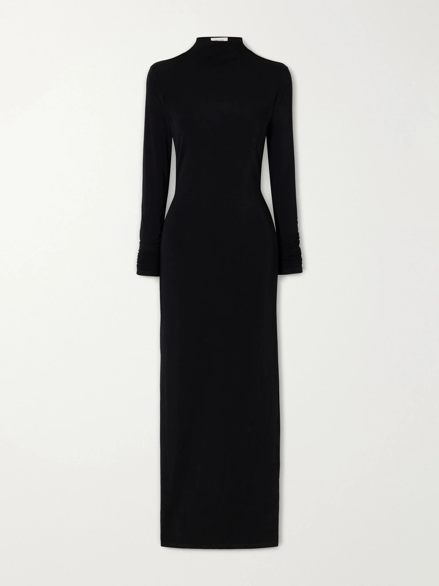 Lace-trimmed modal-blend jersey maxi dress Black - 1