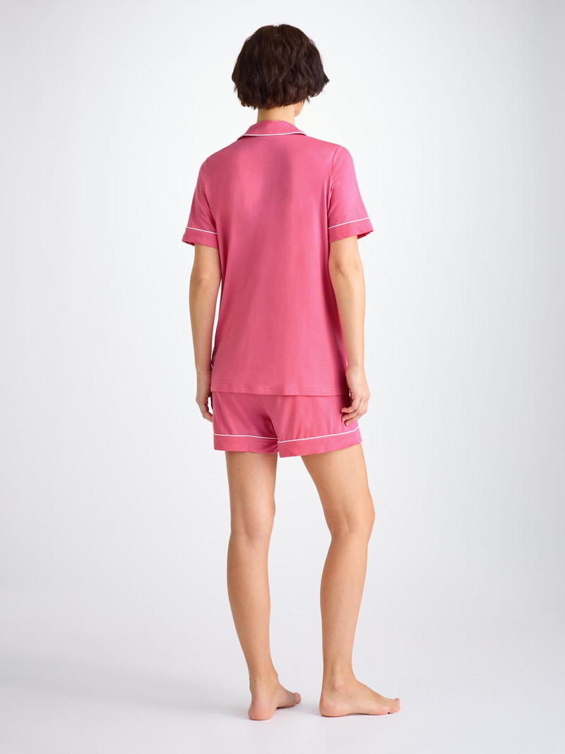 Women's Short Pajamas Lara Micro Modal Stretch Flamingo Pink 4
