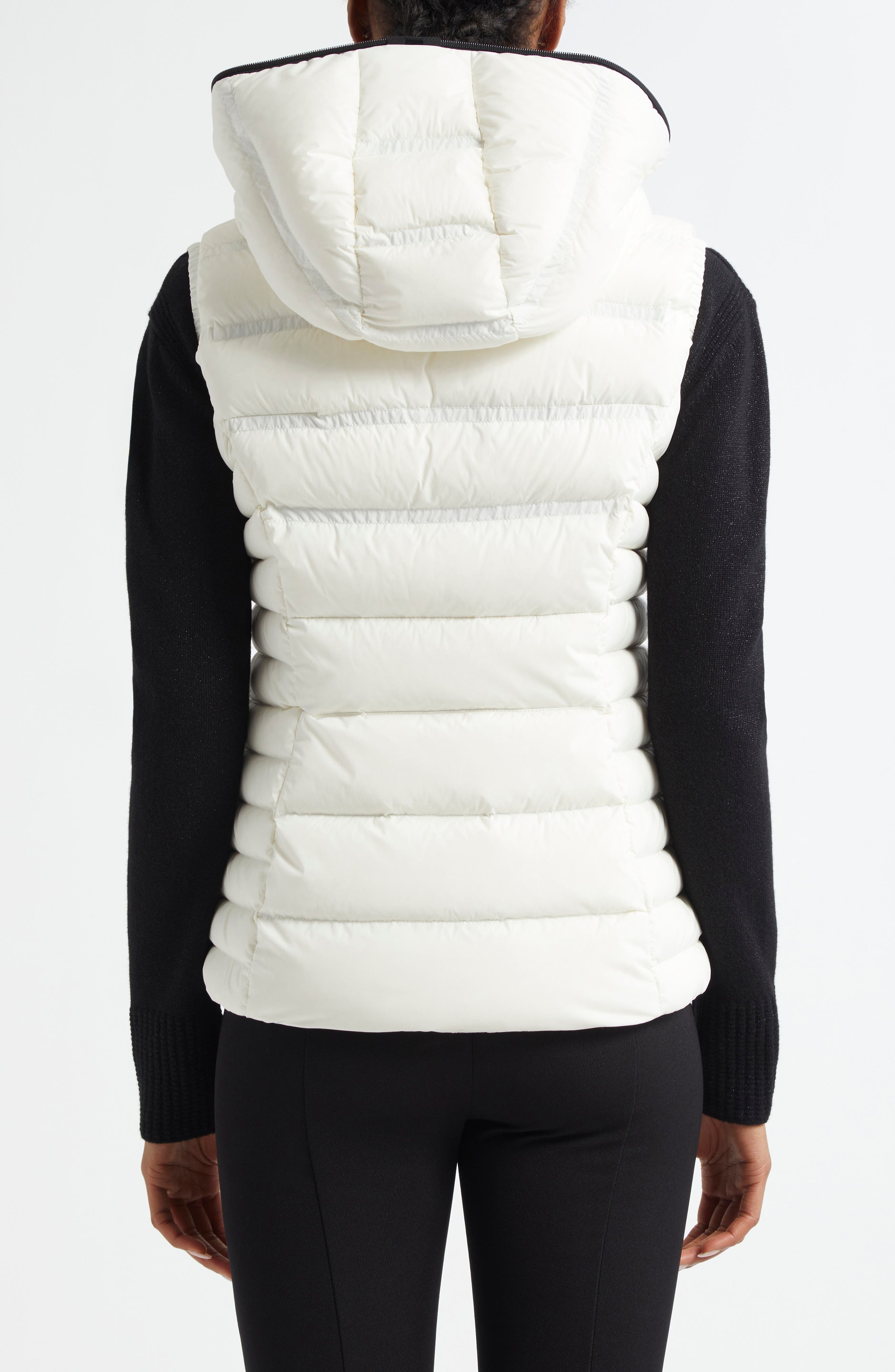 Moncler Aliterse Down Hooded Vest in Silk White at Nordstrom - 2