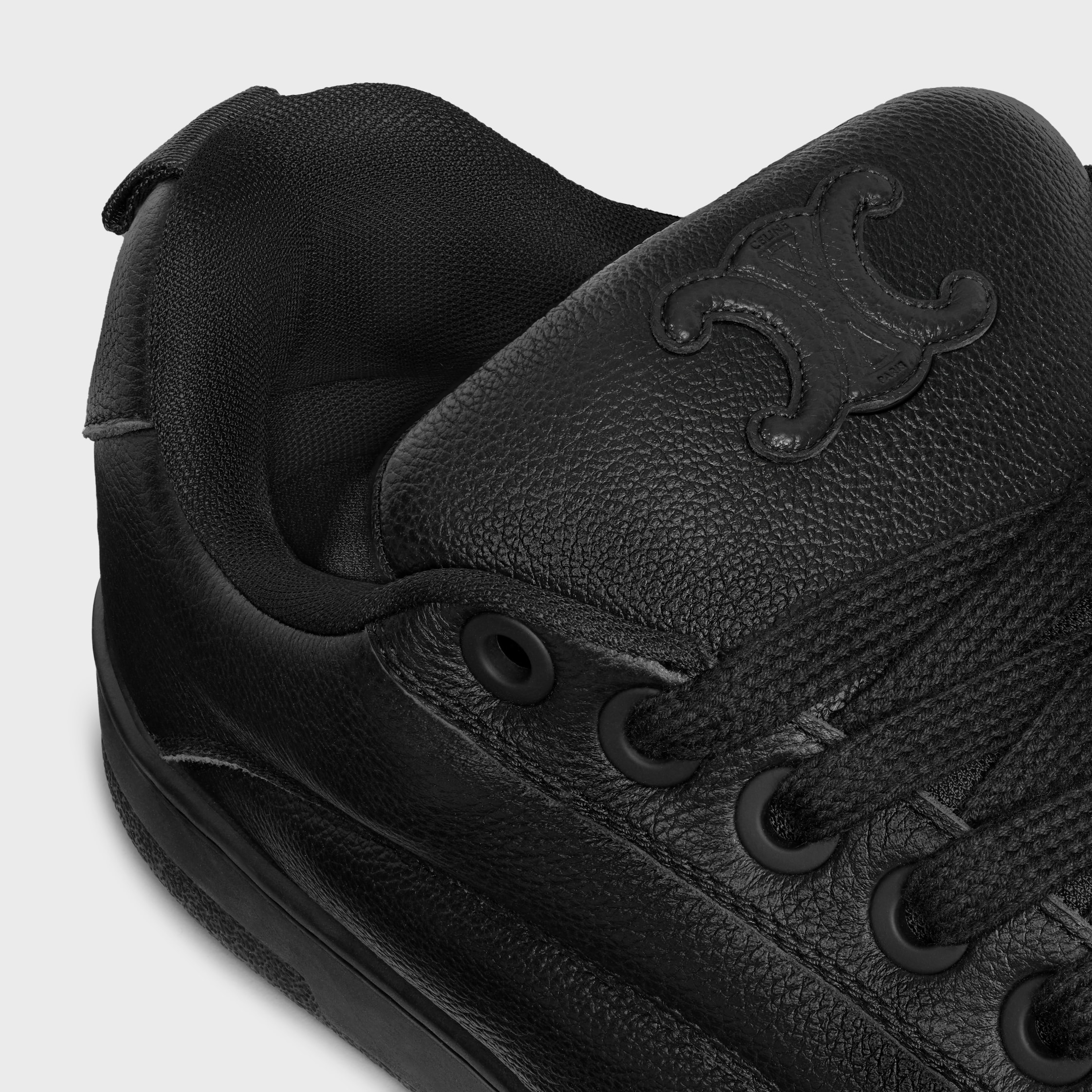 CELINE HUNTINGTON LOW LACE-UP SNEAKER IN TUMBLED LEATHER AND MESH - 5