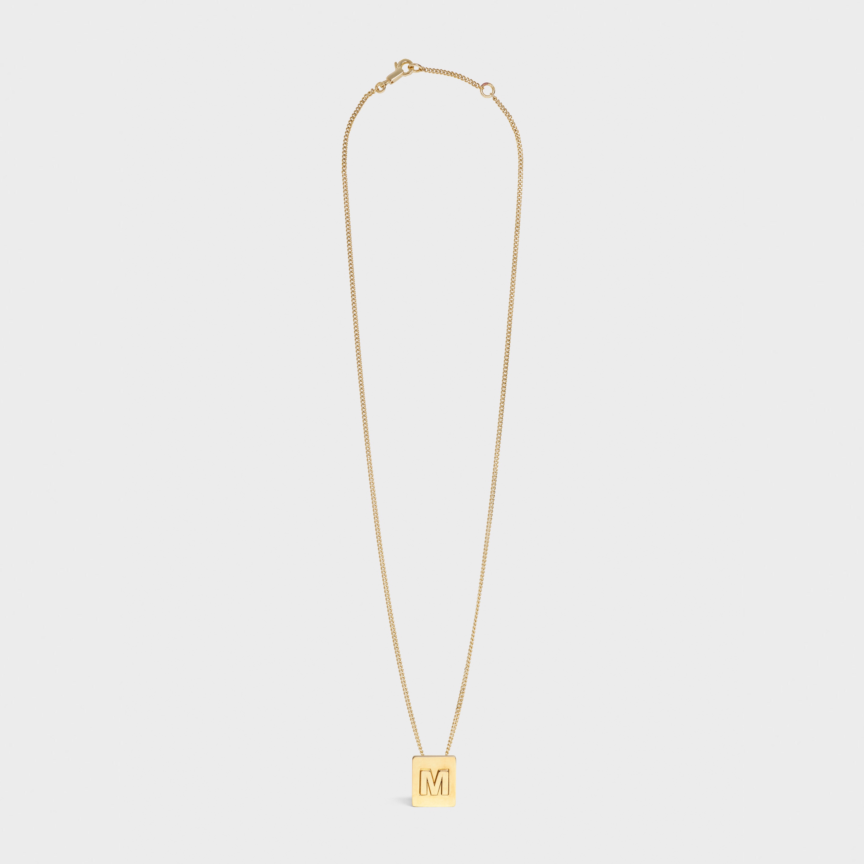 Alphabet M Necklace in Brass with Gold finish - 2