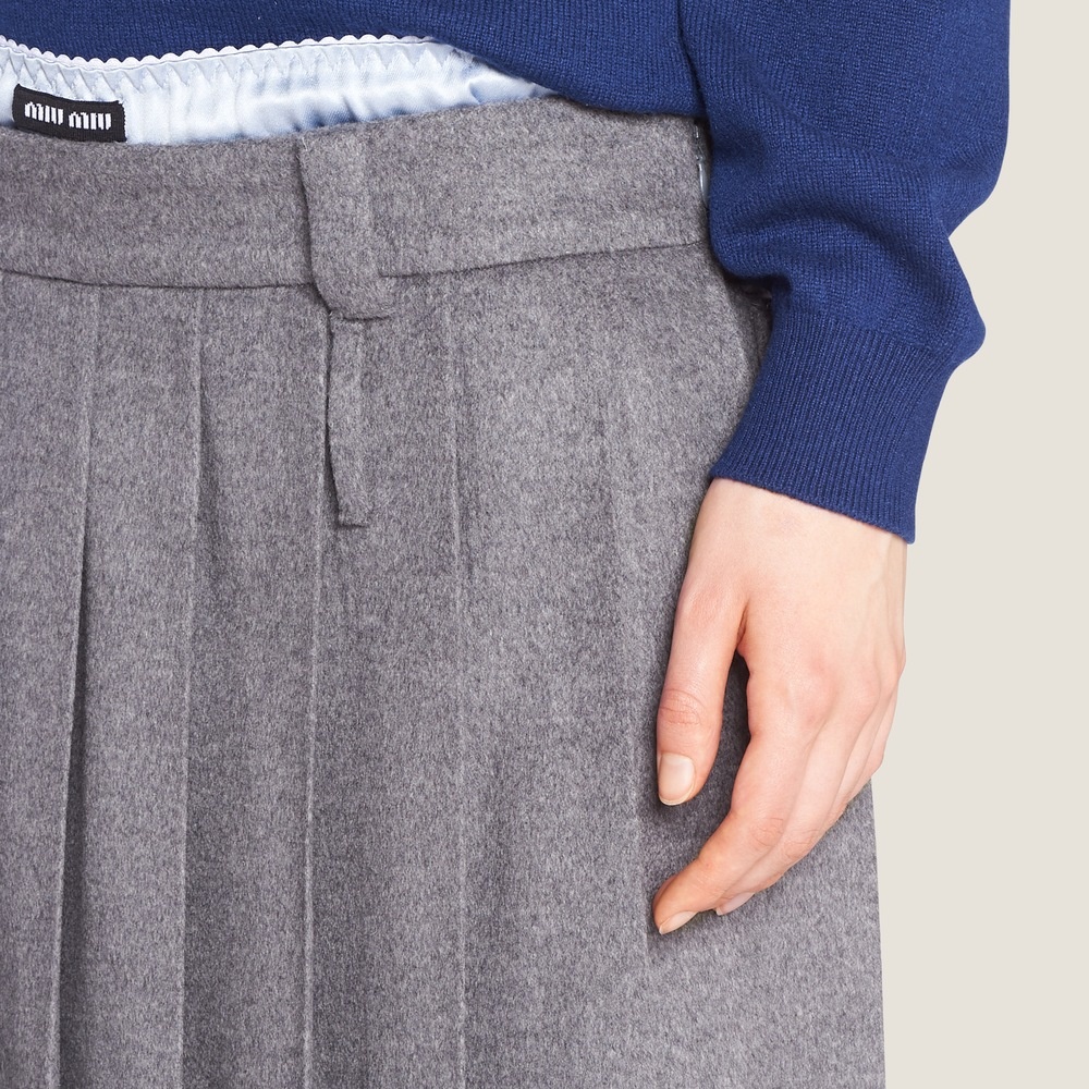 Pleated velour skirt - 3