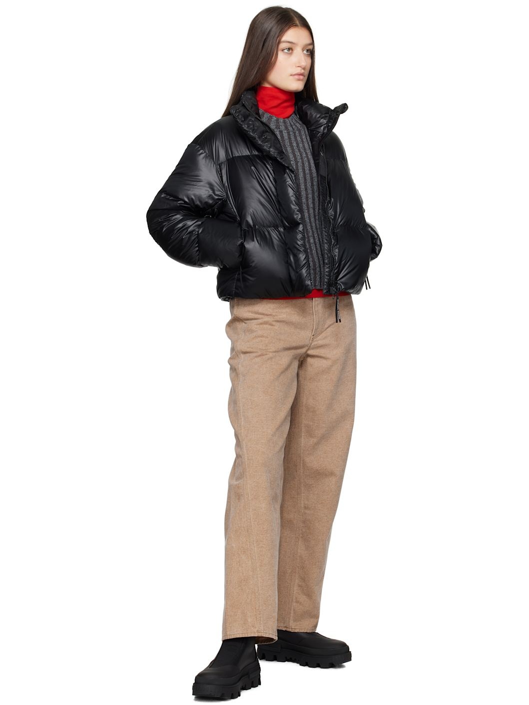 Black Cypress Cropped Down Jacket - 5