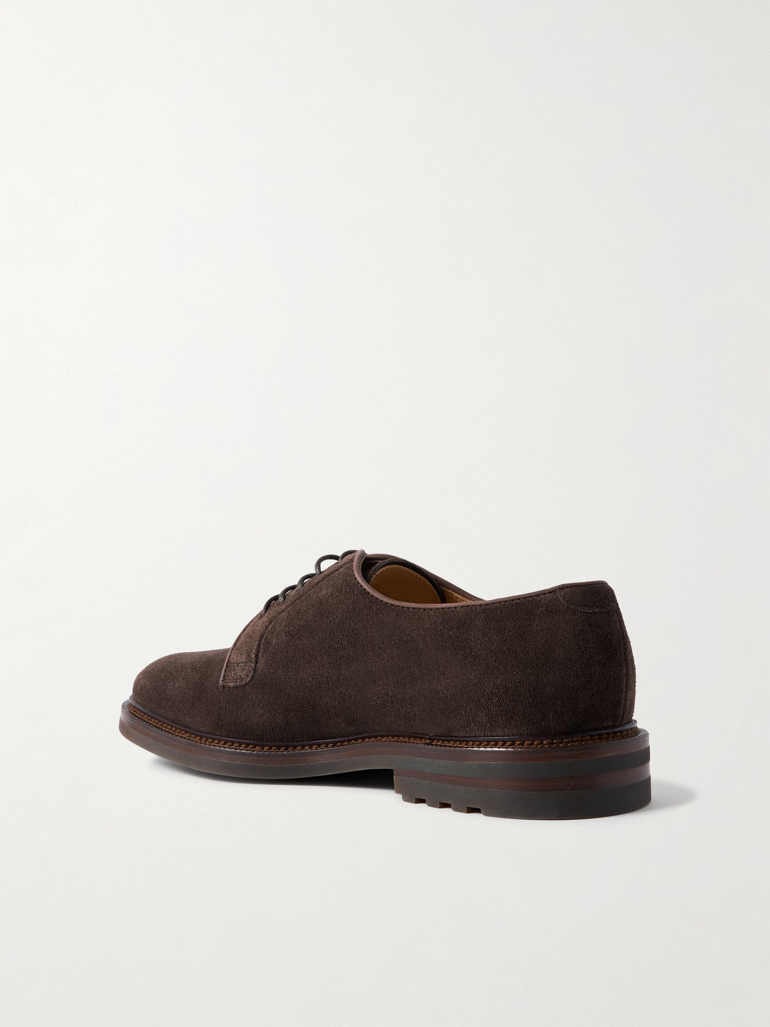 Suede Derby Shoes Dark brown - 4