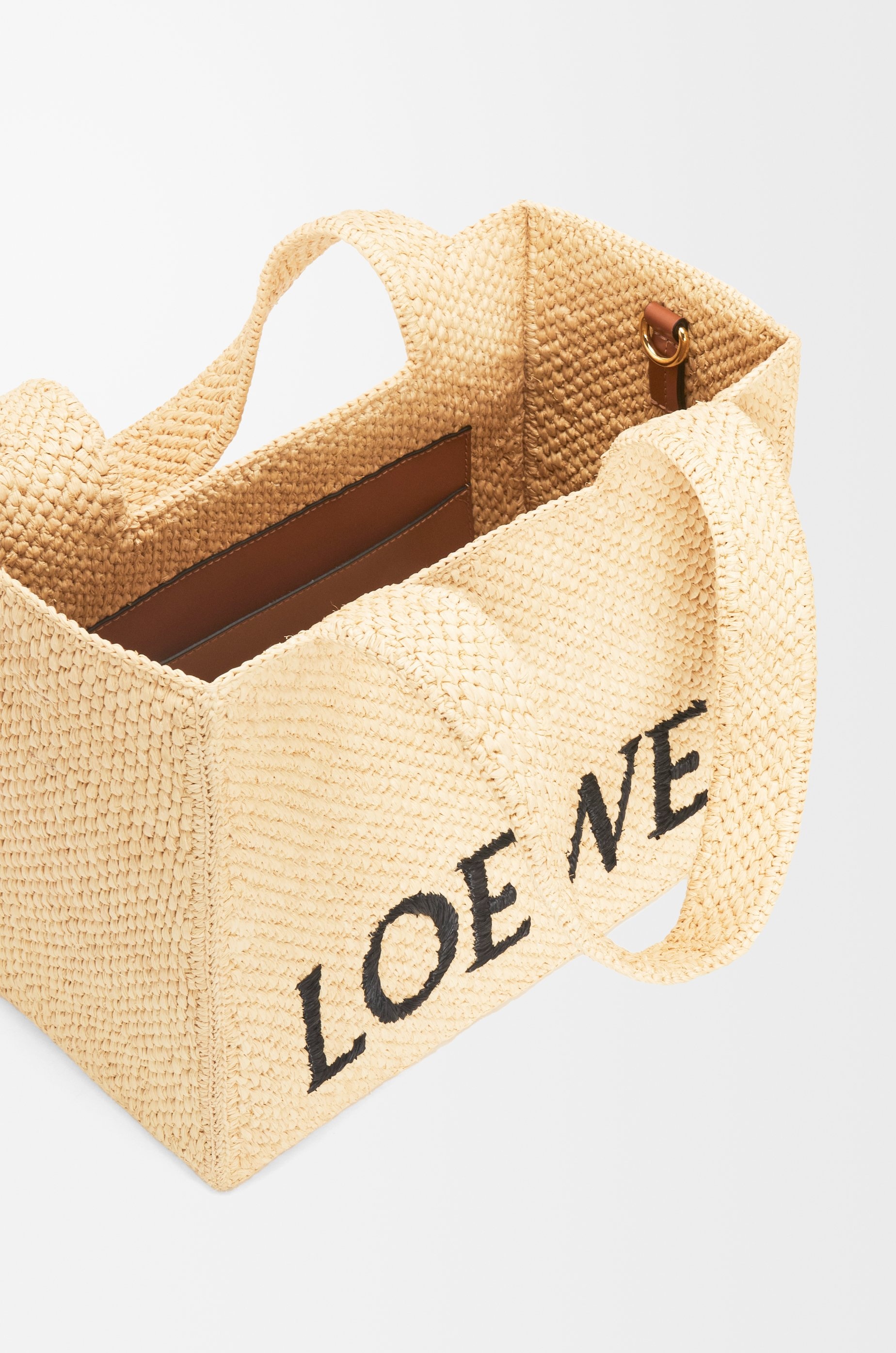 Medium LOEWE Font Tote in raffia - 8