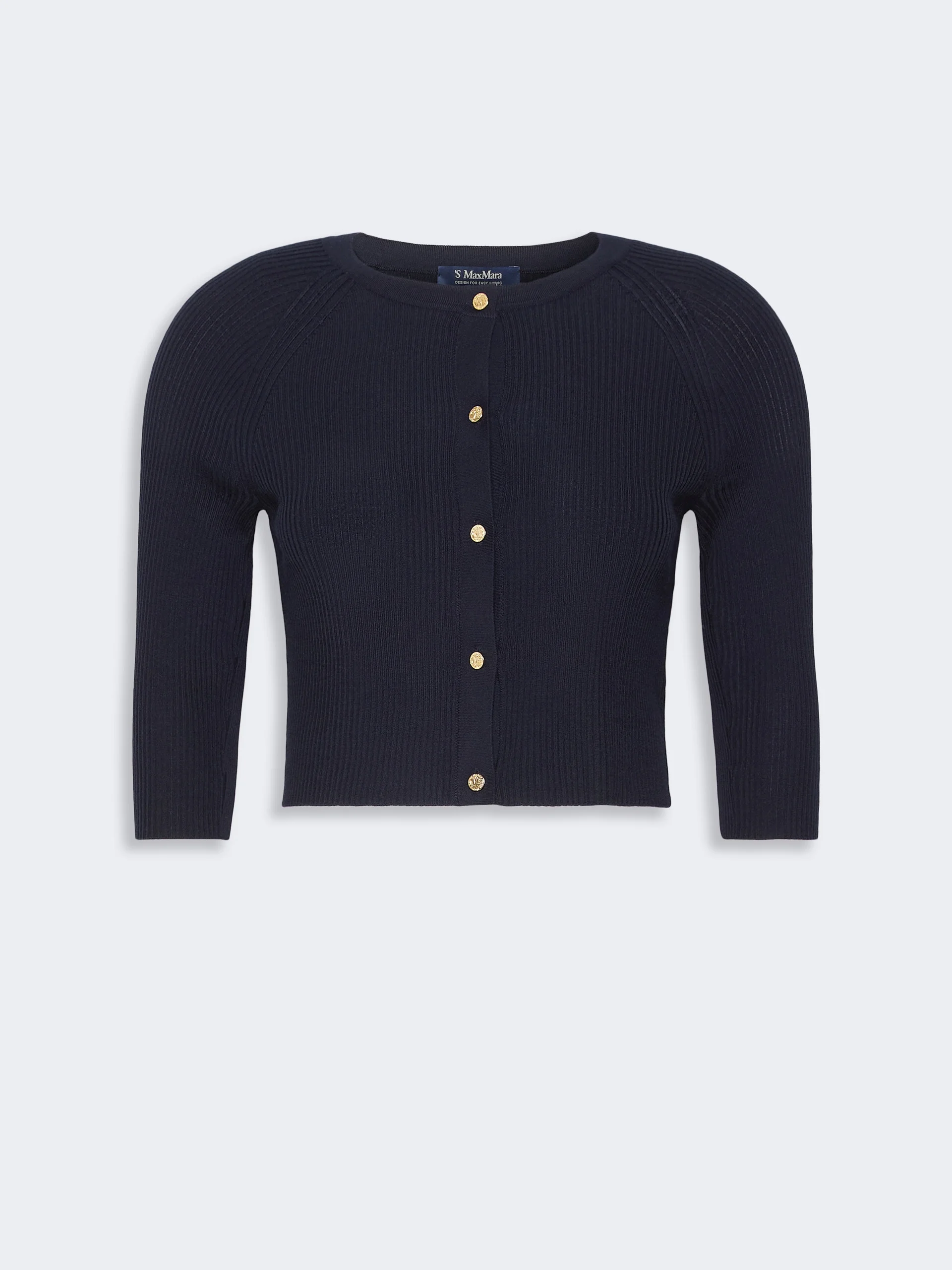 KIWI Woollen yarn cropped cardigan - ULTRAMARINE - 1