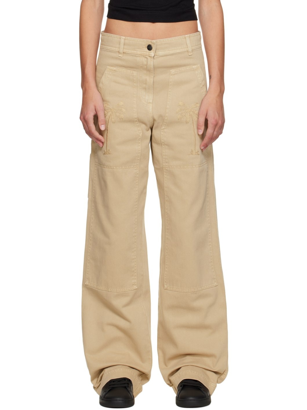 Beige Bull Cargo Pants - 1