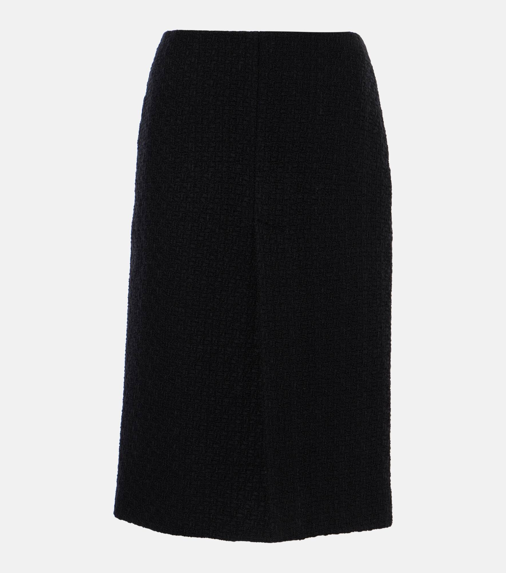 Wool-blend tweed midi skirt - 1