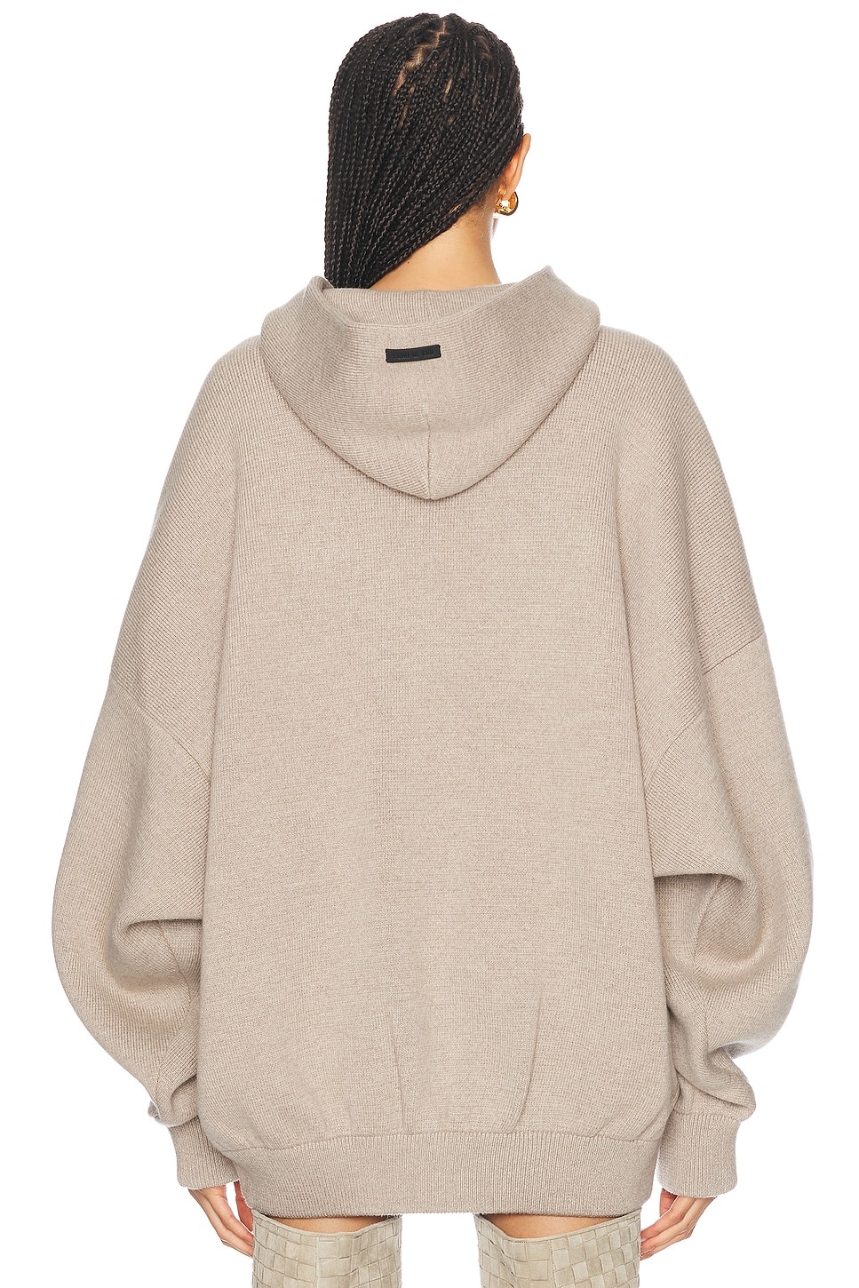 Merino Wool Boucle Knit Hoodie - 3