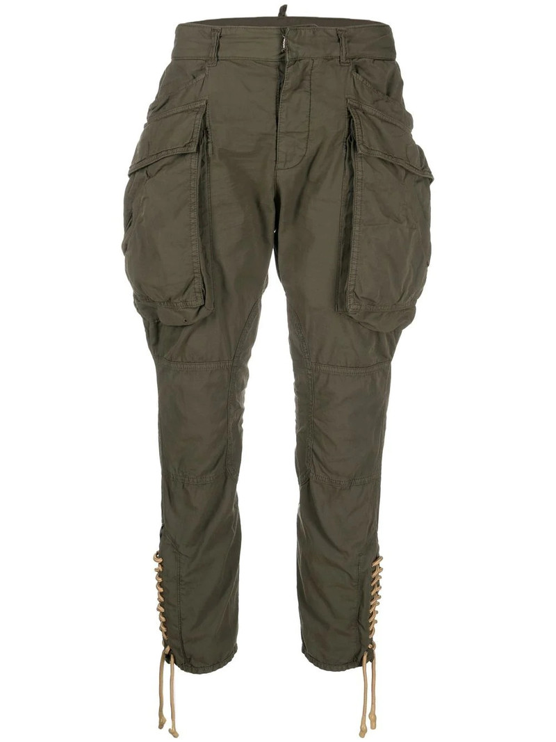 lace-up slim-fit trousers 1